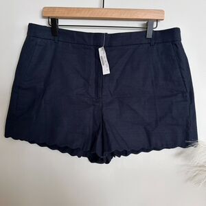 J.Crew Scalloped Hem Navy Shorts